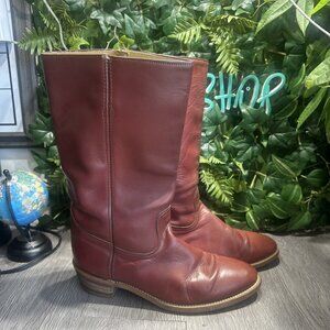 Vtg Frye 60s Classics Campus Boot Red Cognac Round Toe Men’s Size 10.5 EE Wide